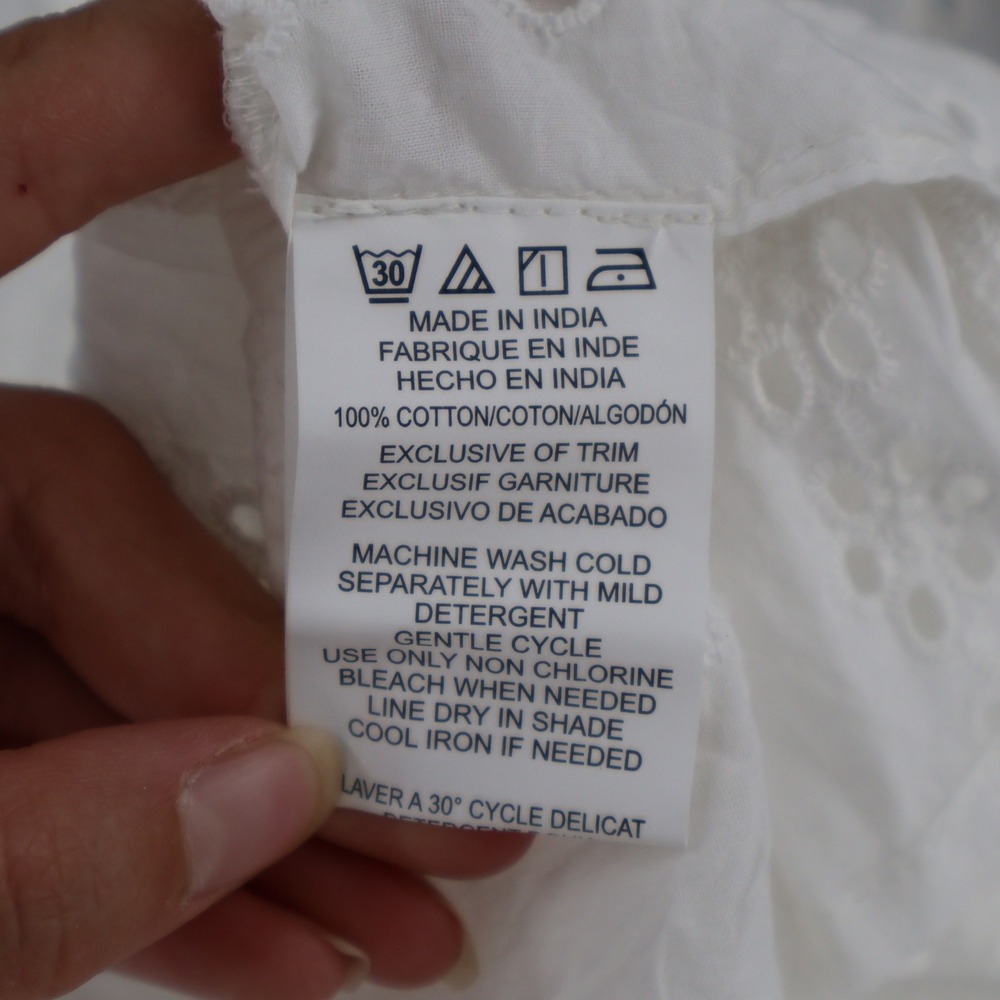 O'Neill Eyelet Mini Dress Womens Medium White Boho Tiered Resor Swim Cover NWT - Picture 5 of 13